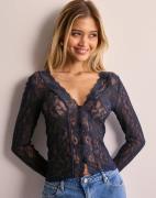 Nelly - Sininen - Gorgeous Lace Blouse Top