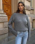 Nelly - Harmaa - Straight Fuzzy Knit Sweater