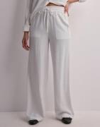 Selected Femme - Valkoinen - Slfviva-Gulia Hw Long Linen Pant No