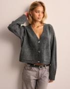 Vero Moda - Harmaa - Vmgemma Ls V-Neck Knit Cardigan Vma