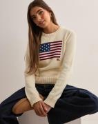 Polo Ralph Lauren - Valkoinen - Flag Cn-Long Sleeve-Pullover