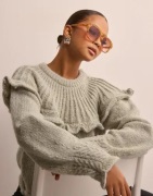 Pieces - Harmaa - Pcrikka Ls Oneck Knit Bc