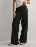 Only - Musta - Onlbliss Life Lw Pinst Wide Pant Cc