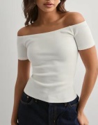 Nelly - Valkoinen - Rib Off Shoulder Top