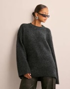 OBJECT - Harmaa - Objdiana Lo L/S Knit Pullover Noos