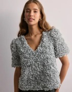 OBJECT - Harmaa - Objsparta S/S V-Neck Top 136