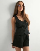 Gina Tricot - Musta - Linen blend tailored vest