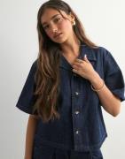 Only - Sininen - Onlellis S/S Loose Shirt Dnm Akm
