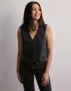 Only - Musta - Onlrhana Dnm Waistcoat Dot