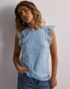 Pieces - Sininen - Pcolline Sl Lace Top Noos