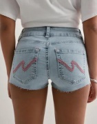 Nelly - Sininen - Stitch Jeans Shorts