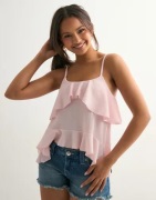 Nelly - Vaaleanpunainen - Cute Flounce Strap Top