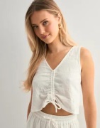 Pieces - Valkoinen - Pcsastina Sl Cropped Top Wvn Bc