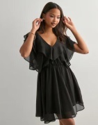 Pieces - Ruskea - Pcnini Ss Short Chiffon Dress Wvn D