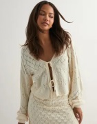 Gina Tricot - Beige - Knitted crochet cardigan