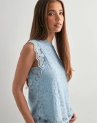 Pieces - Sininen - Pcolline Sl Lace Top Noos