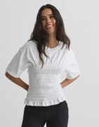 Nelly - Valkoinen - Smock Waist Tee