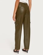 Only - Vihreä - Onlkim Faux Leather Cargo Pant Cc O