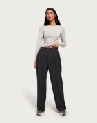 Pieces - Harmaa - Pcluisa Hw Wide Pant Bc