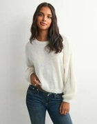 Only - Valkoinen - Onlsusia Life Ls O-Neck Cc Knt