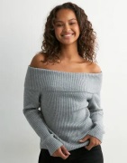 Only - Harmaa - Onlkatia Ls Off Shoulder Knt