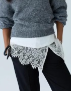 Nelly - Valkoinen - Lace Mini Skirt