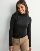 Vero Moda - Musta - Vmalberte Ls Rollneck Top Jrs Noos