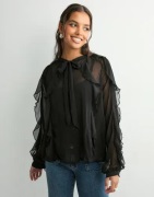 Only - Musta - Onltaryn Ls Romantic Ruffle Blouse