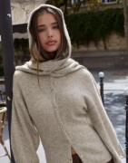 Nelly - Beige - Alpaca Blend Knit Hood Scarf