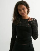 Nelly - Musta - Lace Blocking Top