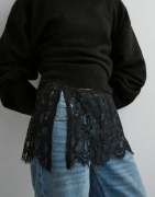 Nelly - Musta - Lace Mini Skirt