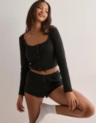 Juicy Couture - Musta - Pointelle Cardigan and Shorts