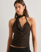 Gina Tricot - Ruskea - Dot Halterneck Top