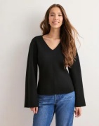 Only - Musta - Onlviola Ls Fit V-Neck Knt