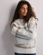 Nelly - Harmaa - Jacquard Knit Sweater