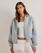 Pieces - Harmaa - Pcbucuba Ls Zipper Scuba Hoodie Act