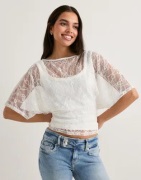 Nelly - Valkoinen - Wide Sleeve Lace Top
