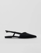 Nelly - Musta - Pointy Braided Slingback