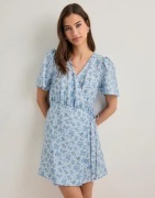 Vero Moda - Sininen - Vmjosie Ss Wrap Short Dress Wvn Ga