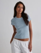 Vero Moda - Sininen - Vmsilje C/S O-Neck Pointelle Pull N