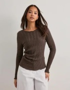 Only - Ruskea - Onlella L/S Ruching Top Jrs