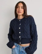 Vero Moda - Sininen - Vmsvea Thea Ls O-Neck Cable Cardiga