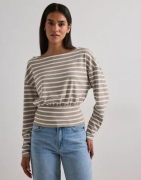 Nelly - Ruskea - Stripe Knit Sweater