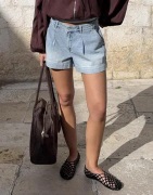 Nelly - Sininen - Wide Strap Jeans Shorts