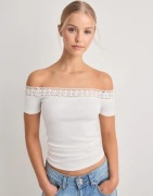 Nelly - Valkoinen - Crochet Shoulder Top