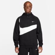 Nike Huppari Swoosh Fleece HZ - Musta/Valkoinen