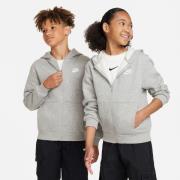 Nike Huppari NSW Club Fleece Full Zip - Harmaa/Valkoinen Lapset